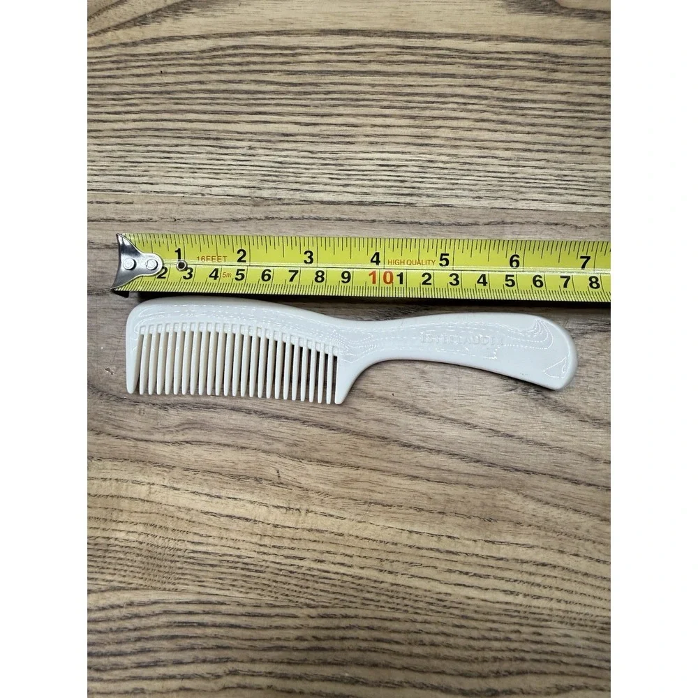 Vintage Estee Lauder Hair Comb White Plastic Regular Tooth Purse Travel 6 1/2